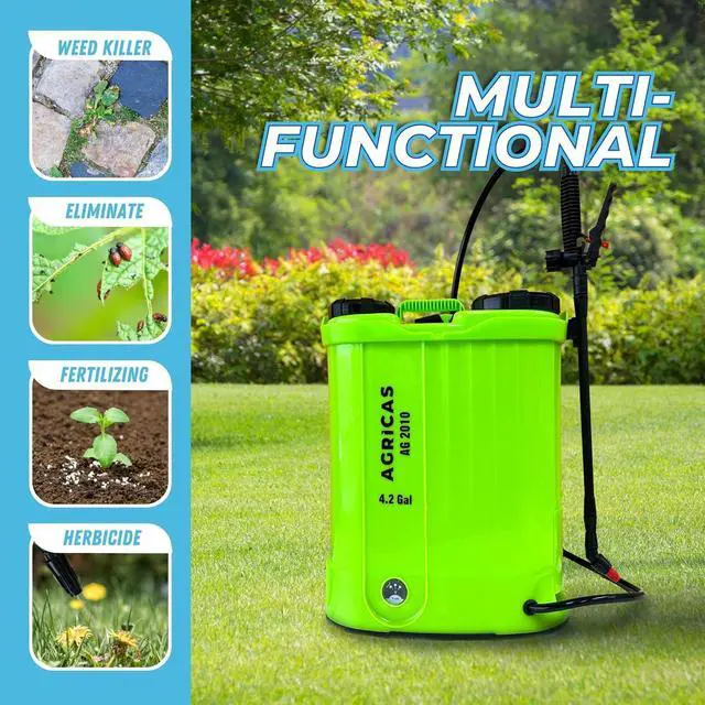 Alt view image 4 of 6 - Battery Powered Backpack Sprayer 4.2 Gallon, Adjustable 0-100 PSI Pressure, Compatible with Makita 18V Battery, 7 Nozzles, Telescopic Wand, Charger Included, Electric Sprayer, Lawn & Garden Use