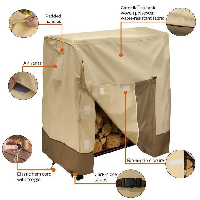 Alt view image 5 of 6 - Veranda Water-Resistant 4 Foot Log Rack Cover, Patio Furniture Covers
