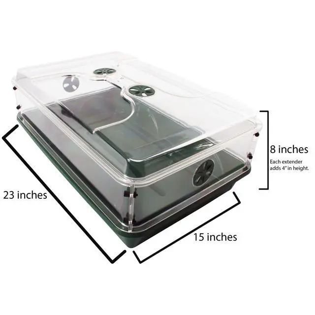 Alt view image 5 of 5 - 93807 Domed Propagator, 2 Height Extenders, Green