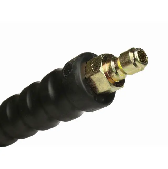 Alt view image 3 of 3 - 4000 PSI Black 3/8" x 50 FT 1 Layers of High Tensile Wire Braided Rubber Wrapped Pressure Washer Hose with Couplers