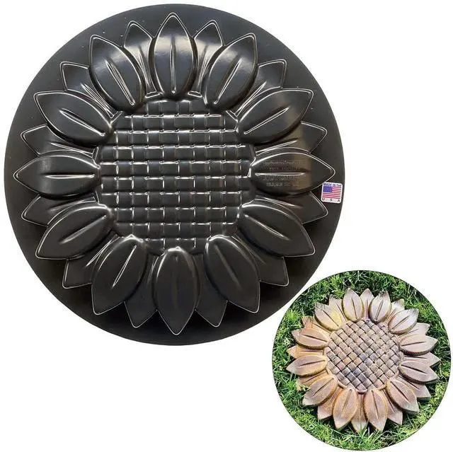 Main image of Set of 2 Sunflower-Shaped Durable Stepping Stone Molds - Concrete Cement Molds - DIY Stepping Stones for Garden Walkway - Flower Statues for Garden - Flower Garden Decor Molds - Made in USA