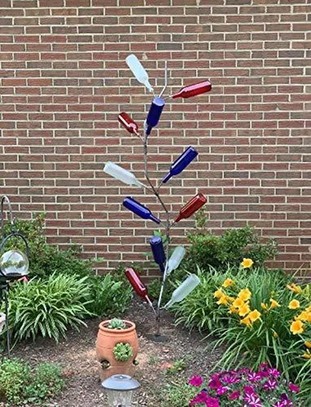 Alt view image 3 of 6 - USA Wine Bottle Tree - Curved Southern Classic -Holds 13 Bottles- 6 FEET- Most Popular