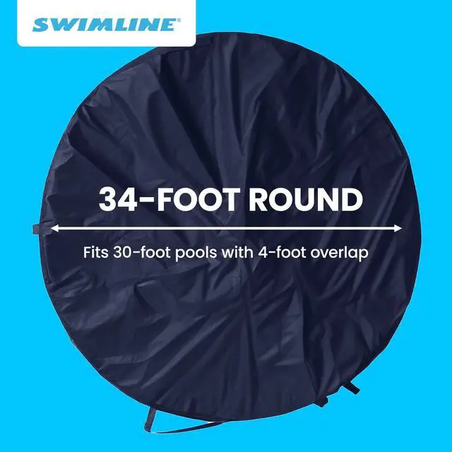 Alt view image 3 of 6 - 30 Foot Round Above Ground Swimming Pool Winter Cover with 4 Foot of Overlap, Cable, Ratchet and Metallic Grommets, Pool Cover Only