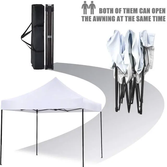 Alt view image 3 of 6 - Canopy Tent, Commercial Instant 10x10 Heavy Duty Canopy, 300D Waterproof Adjustable Canopy with Wheeled Carry Bag, 4 Sandbags and 4 Stakes