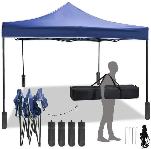 Main image of Canopy Tent, Commercial Instant 10x10 Heavy Duty Canopy, 300D Waterproof Adjustable Canopy with Wheeled Carry Bag, 4 Sandbags and 4 Stakes