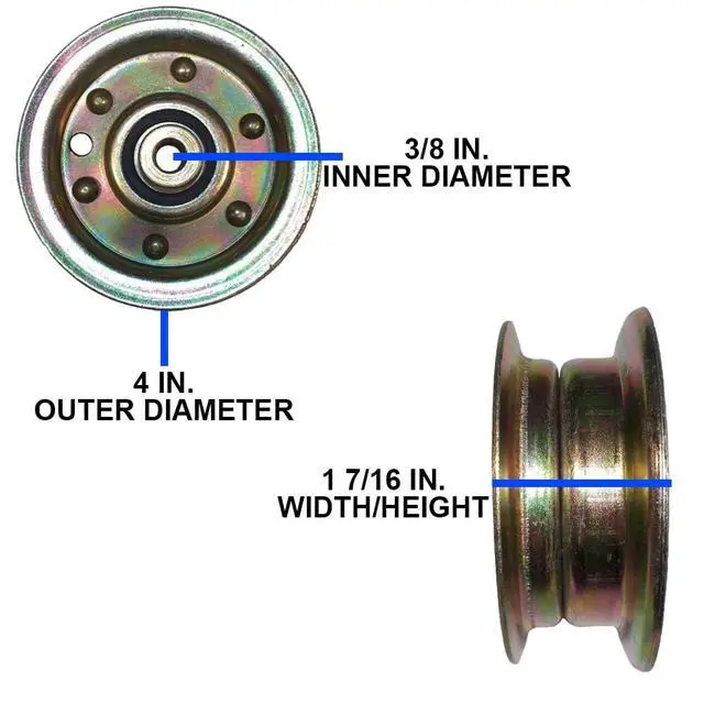 Alt view image 6 of 6 - 42 Inch Rebuild Kit with 4 Bolt Spindles Pulleys Idlers Blades Belt 187292, 532192870, 197473, 196106, 197253, 532195945 134149 fits PP19A42 PB185A42 PB195H42LT PP20H42YT