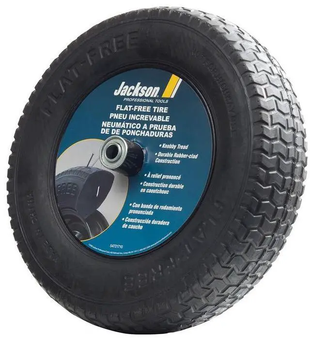 Main image of FFTKBCC Flat Free Wheelbarrow Tire with Knobby Tread, 8-Inch, Black