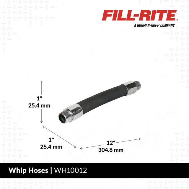 Alt view image 2 of 3 - WH10012 1" x 12" (30.5 cm) Aluminum Whip Hose