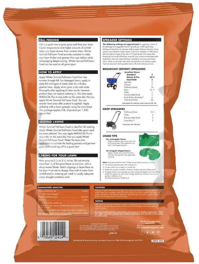 Alt view image 2 of 5 - (12414) Winter Survival Fall Lawn Food - 10-0-20 Fall Lawn Fertilizer (15,000 Sq. Ft.)