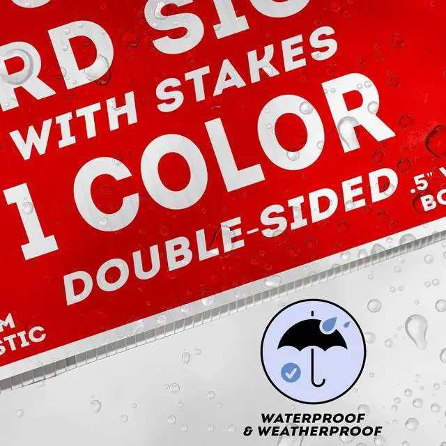 Alt view image 5 of 6 - CUSTOM One Color 15qty 18"x24" Yard Signs + Printed Front & Back + Metal Ground Stakes - Screen Print UV Coated Ink