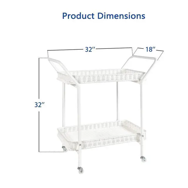 Alt view image 5 of 6 - Outdoor Resin Wicker Serving Cart by