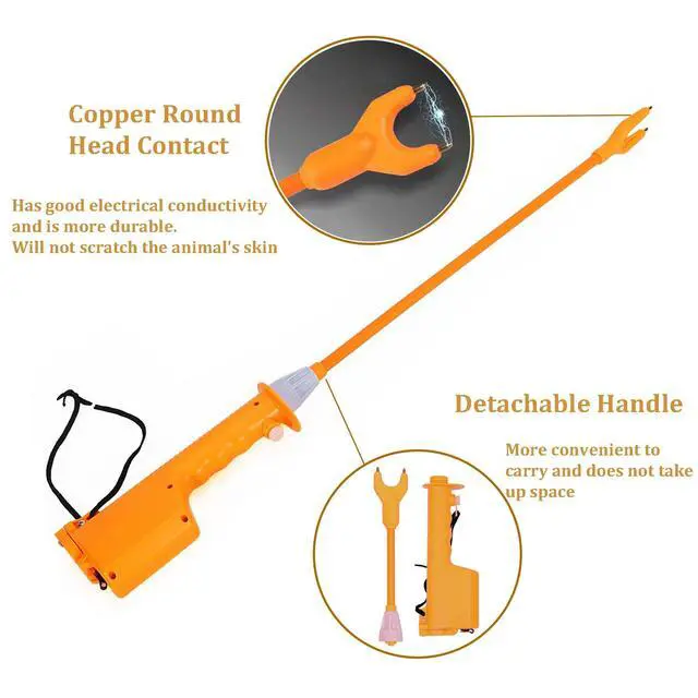 Alt view image 4 of 6 - Electric Prod Hot Shock, Rechargeable Electric Livestock Cattle Pig Prod Shock Safety Prodder 8000-10000V