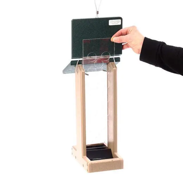 Alt view image 4 of 6 - Whole Peanut Bird Feeder for Blue Jays and Woodpeckers - Durable Recycled Material, Taupe w/ Green, 7"L x 10.50"W x 14.75"H, Made in USA