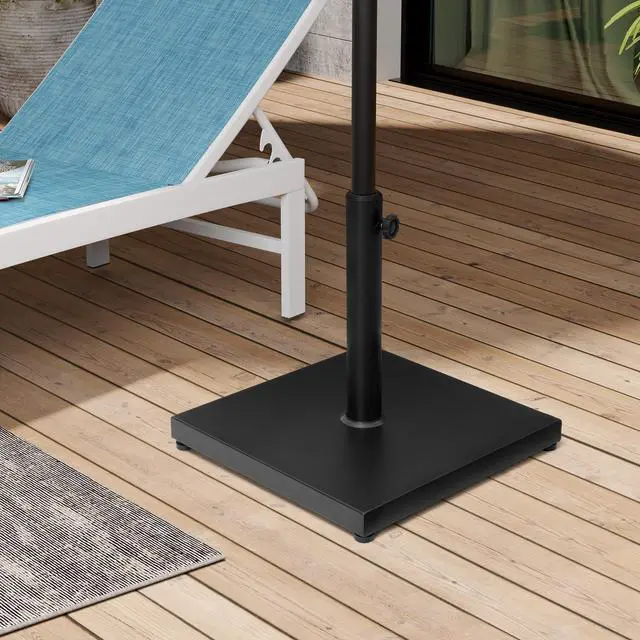 Main image of 55lbs Patio Umbrella Base Stand, Outdoor Square Concrete Stand Heavy Duty Market Umbrella Pole Holder, Black