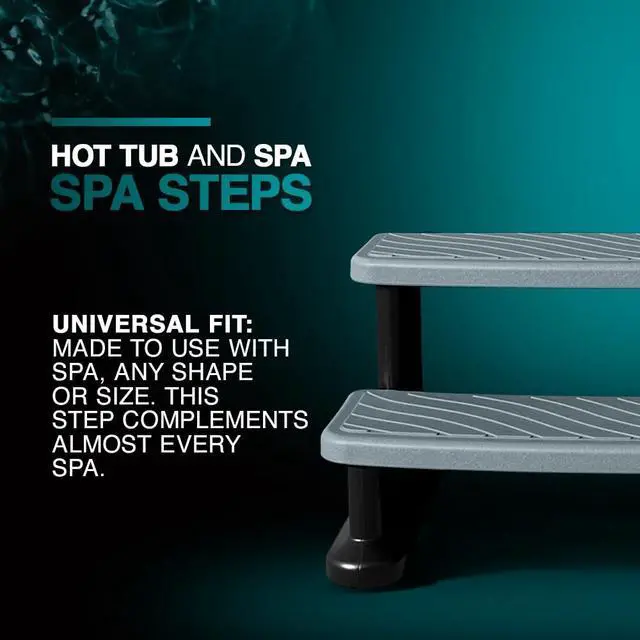 Alt view image 2 of 6 - Universal Spa & Hot Tub Outdoor Steps No Slip Grip Support - Light Grey