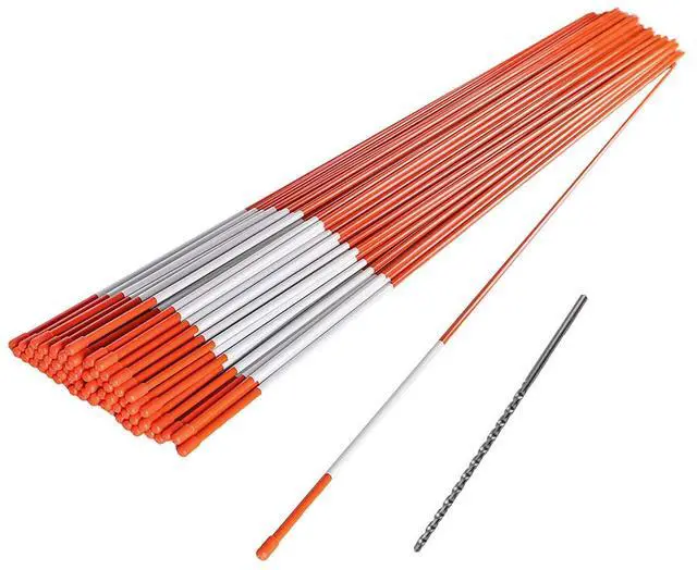Main image of 100 PCS 48 Inch Driveway Markers 5/16 Inch - with 12" Install Drill Bit, Snow Stakes, Snow Plow Markers, Snow Poles, Rods