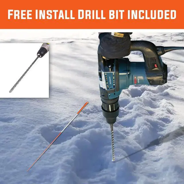 Alt view image 5 of 6 - 100 PCS 48 Inch Driveway Markers 5/16 Inch - with 12" Install Drill Bit, Snow Stakes, Snow Plow Markers, Snow Poles, Rods