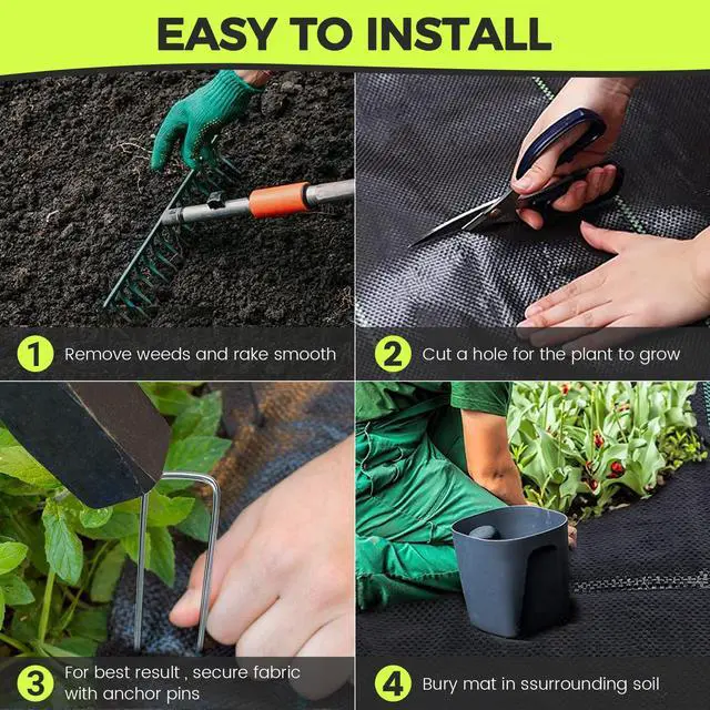 Alt view image 5 of 6 - Driveway Fabric Weed Barrier Landscape Fabric Heavy Duty Garden 6ft x 300ft Landscaping Fabric Outdoor Weed Mat Weed Control Gardening Mat Geotextile Fabric