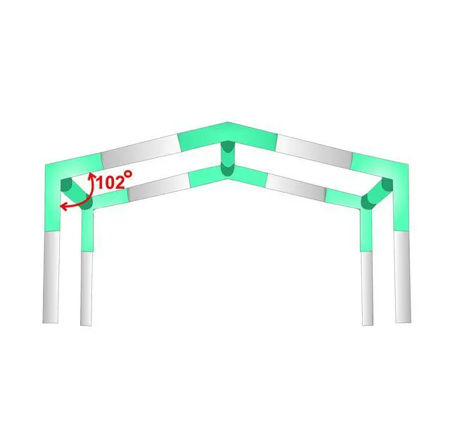 Alt view image 4 of 5 - Import Canopy Fittings Kit Low Peak Frame Carport Connectors, Full Set for 6, 8, 10 Legs, Choose Size (for 4 Legs)
