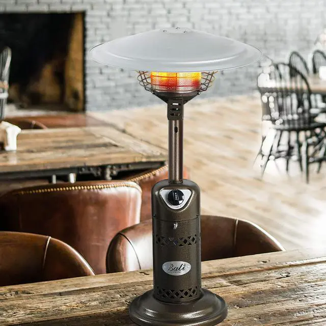 Alt view image 5 of 6 - Portable Patio Heater, Outdoor Propane Table Top Heater, Bronze