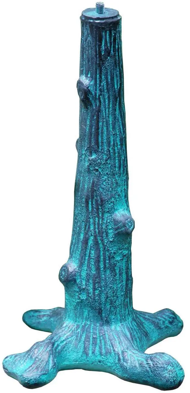 Main image of B65 Tree Trunk Sundial Pedestal Base, Cast Iron with Painted Finish, 16-Inch Height