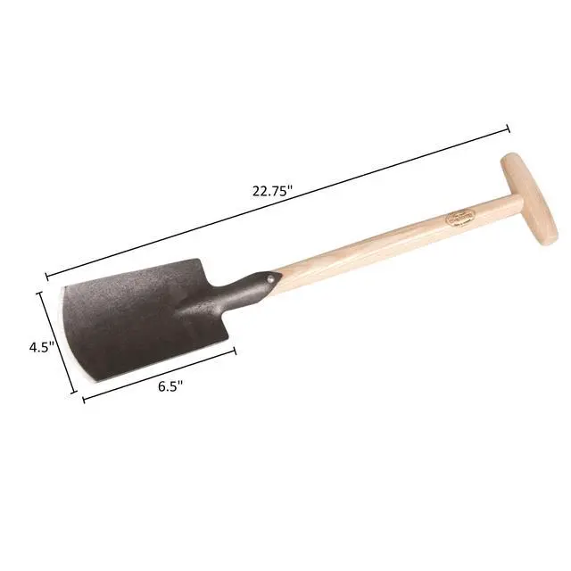 Alt view image 2 of 5 - Perennial Spade Compact Digging Tool for Tight Spaces | T-Handle | Tempered Boron Steel | Ash Wood | 22.75 Length