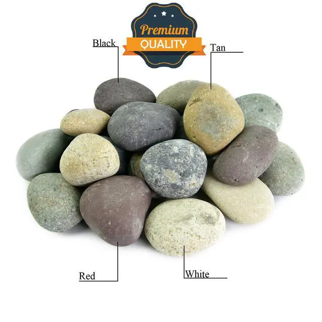 Alt view image 4 of 5 - 50 Lb. Premium Large Mixed Mexican Beach Pebbles 3-5 inches, Decor, Garden, Landscape, Pathways, Backyard, Rock Pebbles