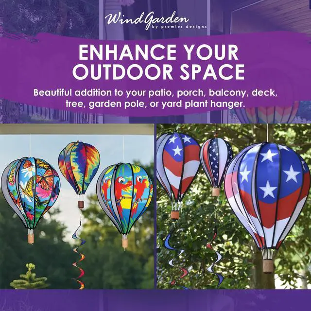 Alt view image 5 of 6 - 22 in. Hot Air Balloon - Double Chevron Rainbow