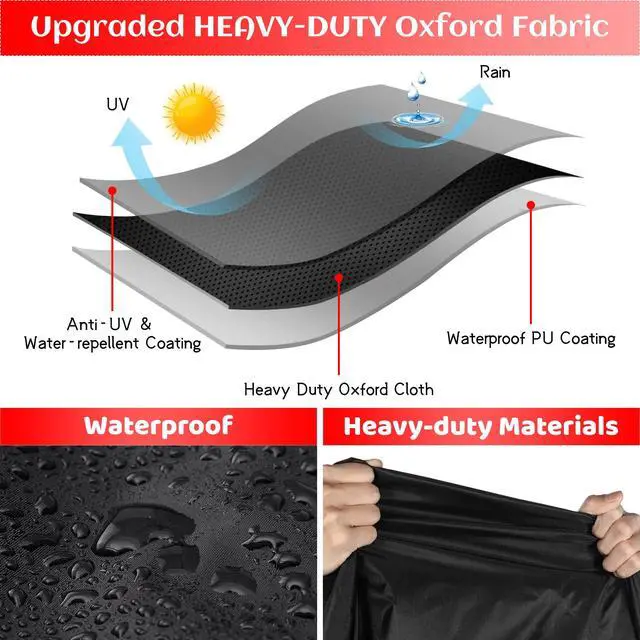 Alt view image 3 of 6 - Grill Cover, 72 inch Heavy Duty BBQ Gas Grill Cover for Outdoor Grill, Waterproof, Weather Resistant, Anti-UV, Rip-Proof, Fade Resistant Barbecue Cover with Hook-and-Loop Straps for Most Grills