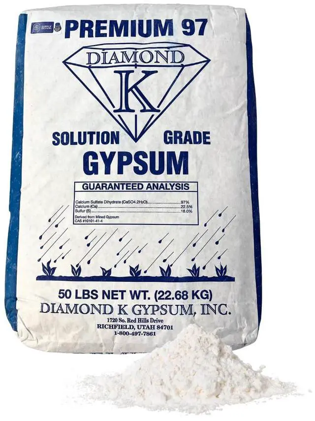 Main image of Gypsum Powder - Purest and Soluble Houseplant Food Fertilizer for Indoor Plants, Outdoor, Lawn, Vegetables - Indoor Plant Nutrients, Improve Plant Growth (50 Pounds)