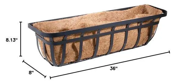 Alt view image 4 of 4 - 88558 Flat Iron Window and Deck Planter, Black, 36-Inch