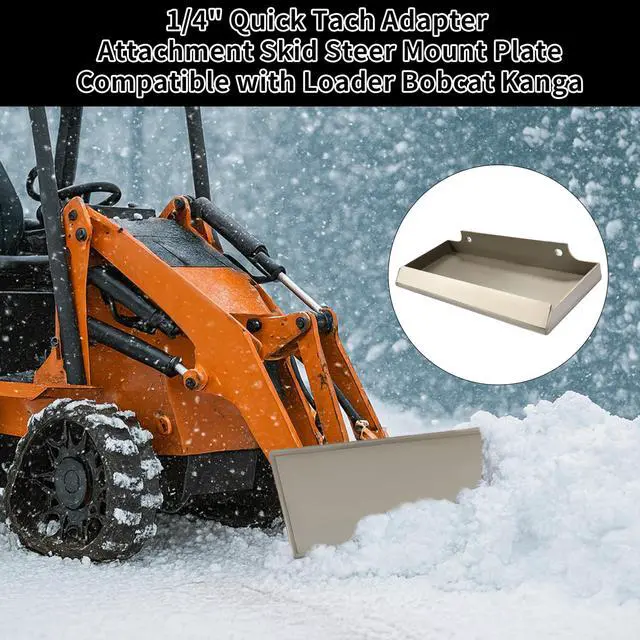 Alt view image 2 of 6 - 1/4" Quick Tach Adapter Attachment Skid Steer Mount Plate Compatible With Dingo Ditch Witch Thomas Finn Skid-Steer Accessories Steel