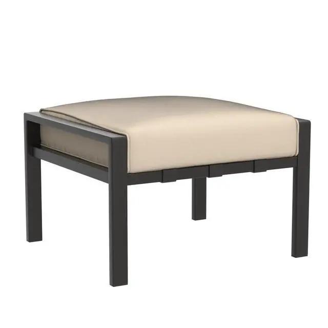 Alt view image 4 of 6 - Outdoor Ottoman Patio Footstool Small Seat Furniture with Soft Thick Cushion for Garden Yard Deck Poolside