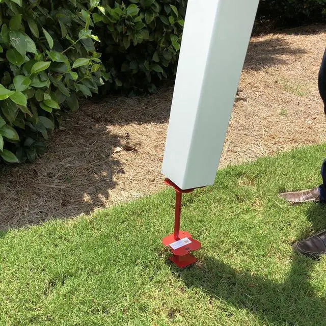 Alt view image 6 of 6 - White Address Post 32 Tall Address Marker - Customized Black House Numbers All Hardware & Stake Included Help Emergency Vehicles Find Your Home (Essex Cap)