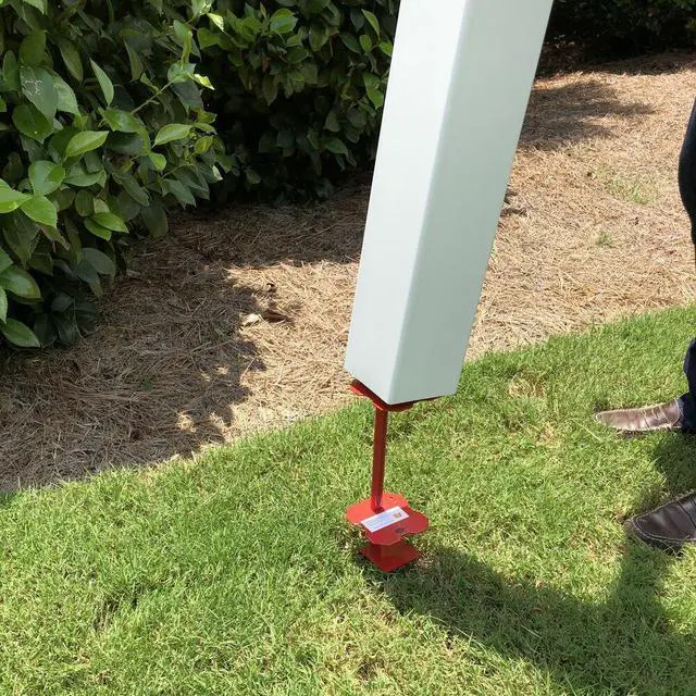 Alt view image 6 of 6 - White Address Post 32 Tall Address Marker - Customized Black House Numbers All Hardware & Stake Included Help Emergency Vehicles Find Your Home (Hampshire Cap)