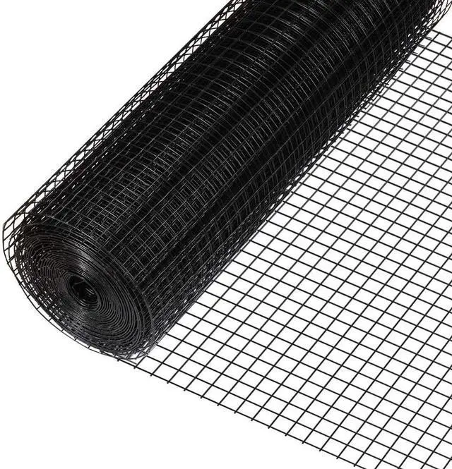 Main image of 16 Gauge Black Vinyl Coated Welded Wire Mesh Size 1 inch by 1 inch for Home and Garden Fence and Pet Enclosures Protect Chickens Rabbits and Farmed Animals (c) 3 ft. x 50 ft