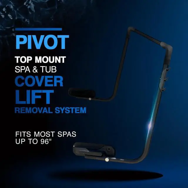 Alt view image 2 of 6 - Cover Lifts Pivot Top Mount Spa & Hot Tub Cover Lift Removal System Double Coated Aluminum Structure Fits Most Spas & Hot Tubs (Black)