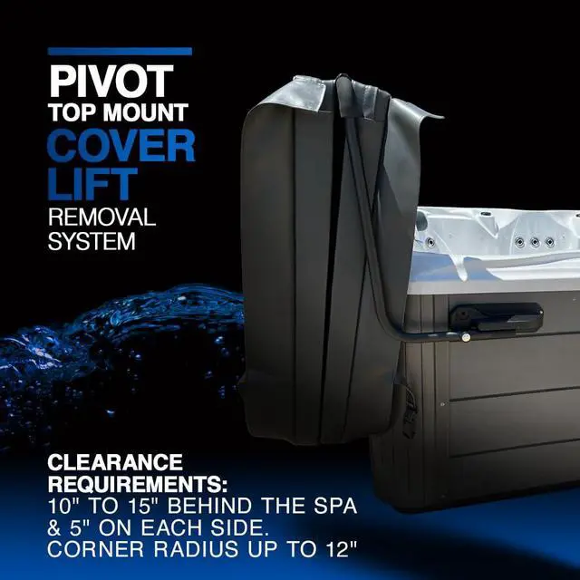Alt view image 5 of 6 - Cover Lifts Pivot Top Mount Spa & Hot Tub Cover Lift Removal System Double Coated Aluminum Structure Fits Most Spas & Hot Tubs (Black)