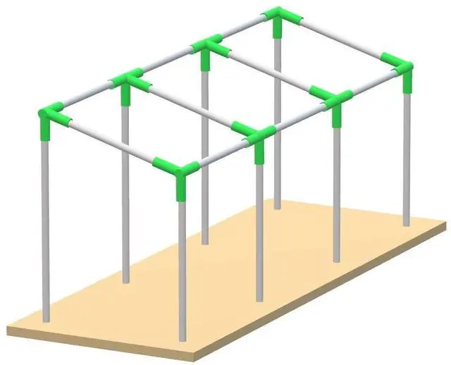 Main image of GoodsZone Canopy Fittings Set 1-3/8" Slant Roof Lean to Frame Slope Carport Shed Greenhouse Connectors Galvanized Steel Full Set for 8 Legs, Without Poles