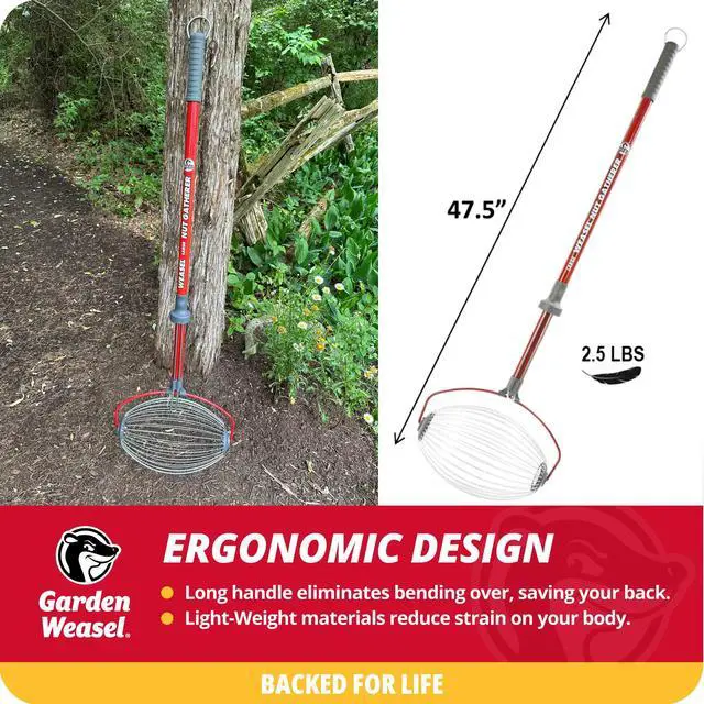 Alt view image 4 of 6 - Nut Gatherer - Large Cage Pick Up Walnuts, Small Apples, Citrus Fruits, Tennis Balls Nut Collector and Picker Upper Roller w Cage Spreader 95405-A Bonus Gardening Gloves Included