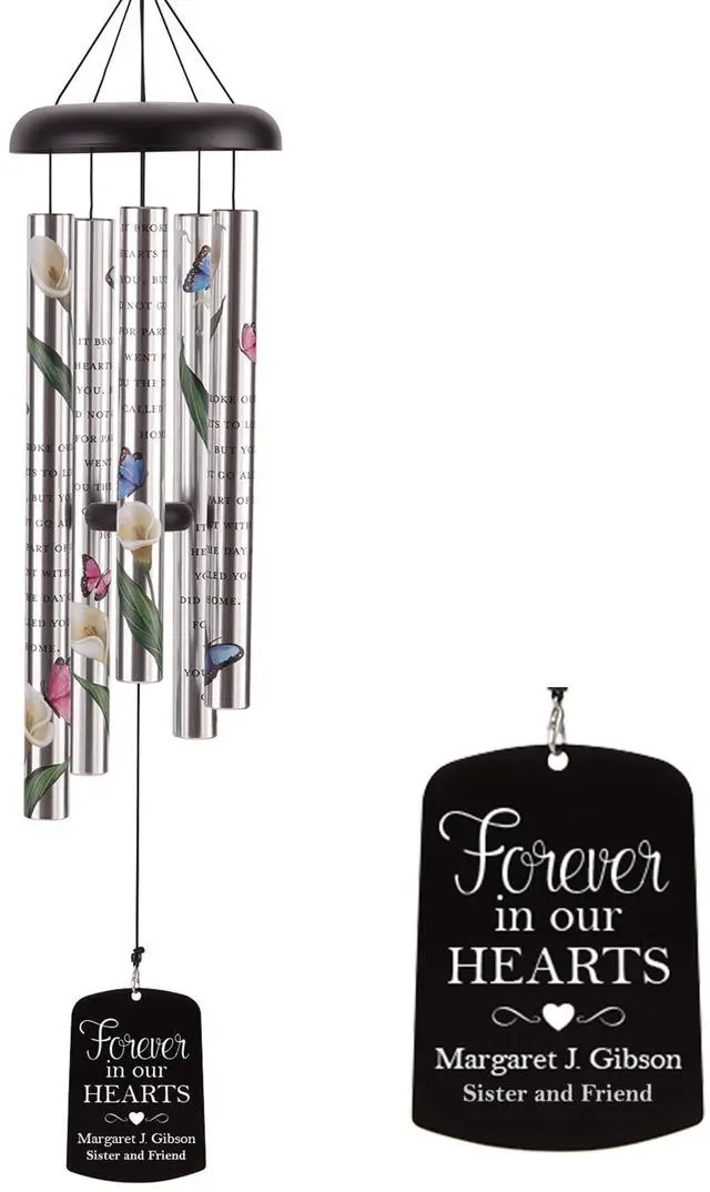 Main image of Personalized Memorial Sonnet Wind Chime - 38" H - Sympathy - Condolences