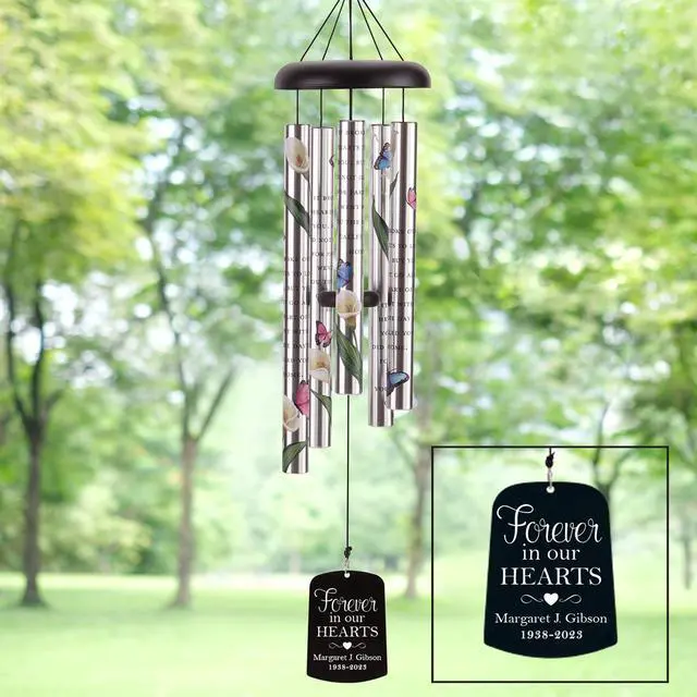 Alt view image 2 of 6 - Personalized Memorial Sonnet Wind Chime - 38" H - Sympathy - Condolences