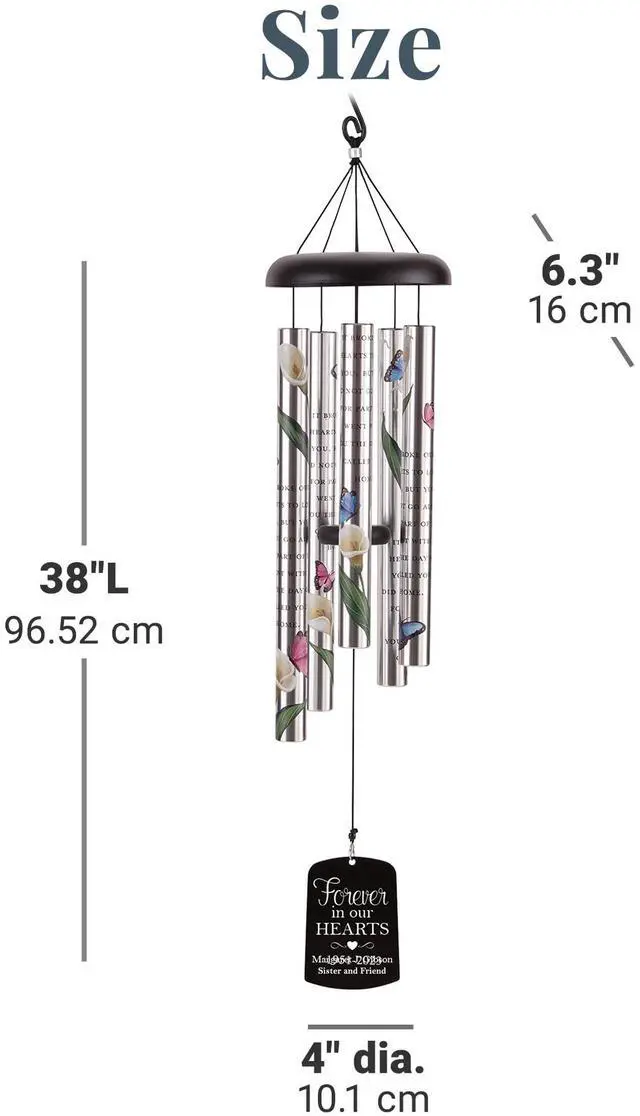 Alt view image 5 of 6 - Personalized Memorial Sonnet Wind Chime - 38" H - Sympathy - Condolences