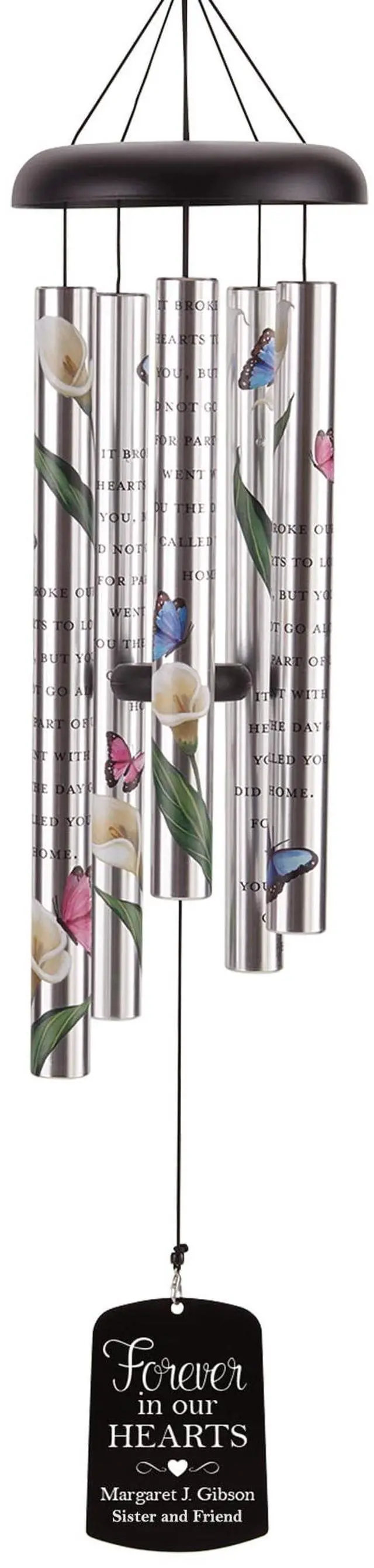 Alt view image 6 of 6 - Personalized Memorial Sonnet Wind Chime - 38" H - Sympathy - Condolences