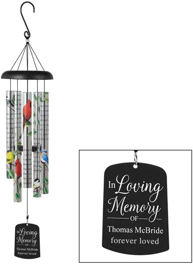 Main image of Personalized Memorial Wind Chime - Engraved Sonnet - Sympathy - Custom Condolences - in Loving Memory