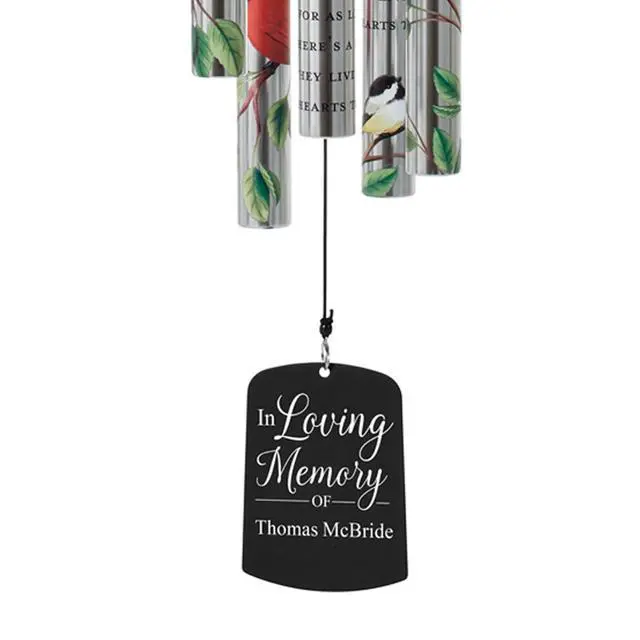 Alt view image 2 of 6 - Personalized Memorial Wind Chime - Engraved Sonnet - Sympathy - Custom Condolences - in Loving Memory