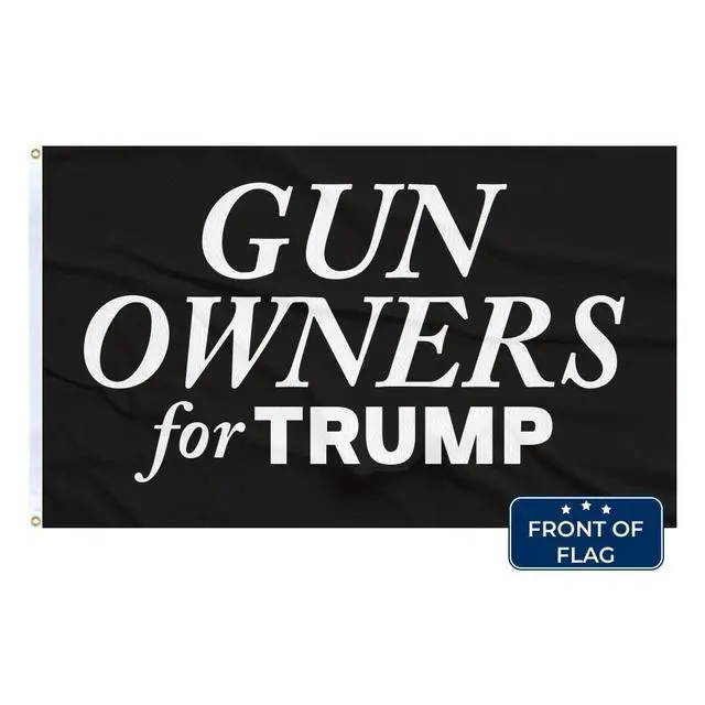 Alt view image 3 of 5 - GUN OWNERS FOR TRUMP - Made in the USA 3x5 Flag of Double sided premium quality Outdoor Yard Flag Proudly Manufactured in the USA. (3x5 Flag Only) (black)