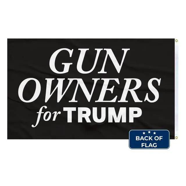 Alt view image 4 of 5 - GUN OWNERS FOR TRUMP - Made in the USA 3x5 Flag of Double sided premium quality Outdoor Yard Flag Proudly Manufactured in the USA. (3x5 Flag Only) (black)