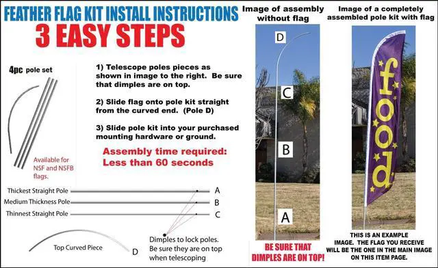 Alt view image 2 of 4 - Welcome Feather Flag Kit with Ground Stake 15 foot Blue Welcome Sign Set 5535