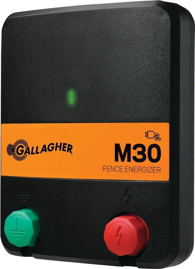 Main image of M30 Electric Fence Charger | 0.3 Joules for Gardens, Pets, & Small Livestock | Powers Up to 5 Miles Clean or 2 Miles Typical Fence | Compact 110V Fence Energizer | Built-in Protection